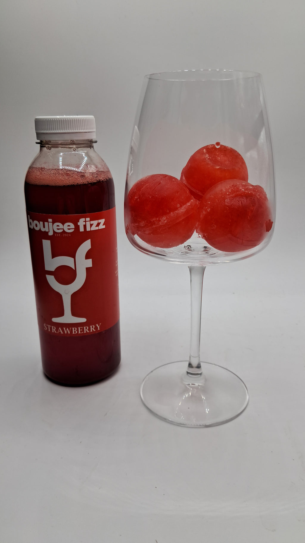 Strawberry Puree Infused Fruit Syrup, Cocktails, Daiquiri, Smoothies, Cooking, Baking and Desserts, Milkshakes,Alcohol Free,500ml,Boujee Fizz