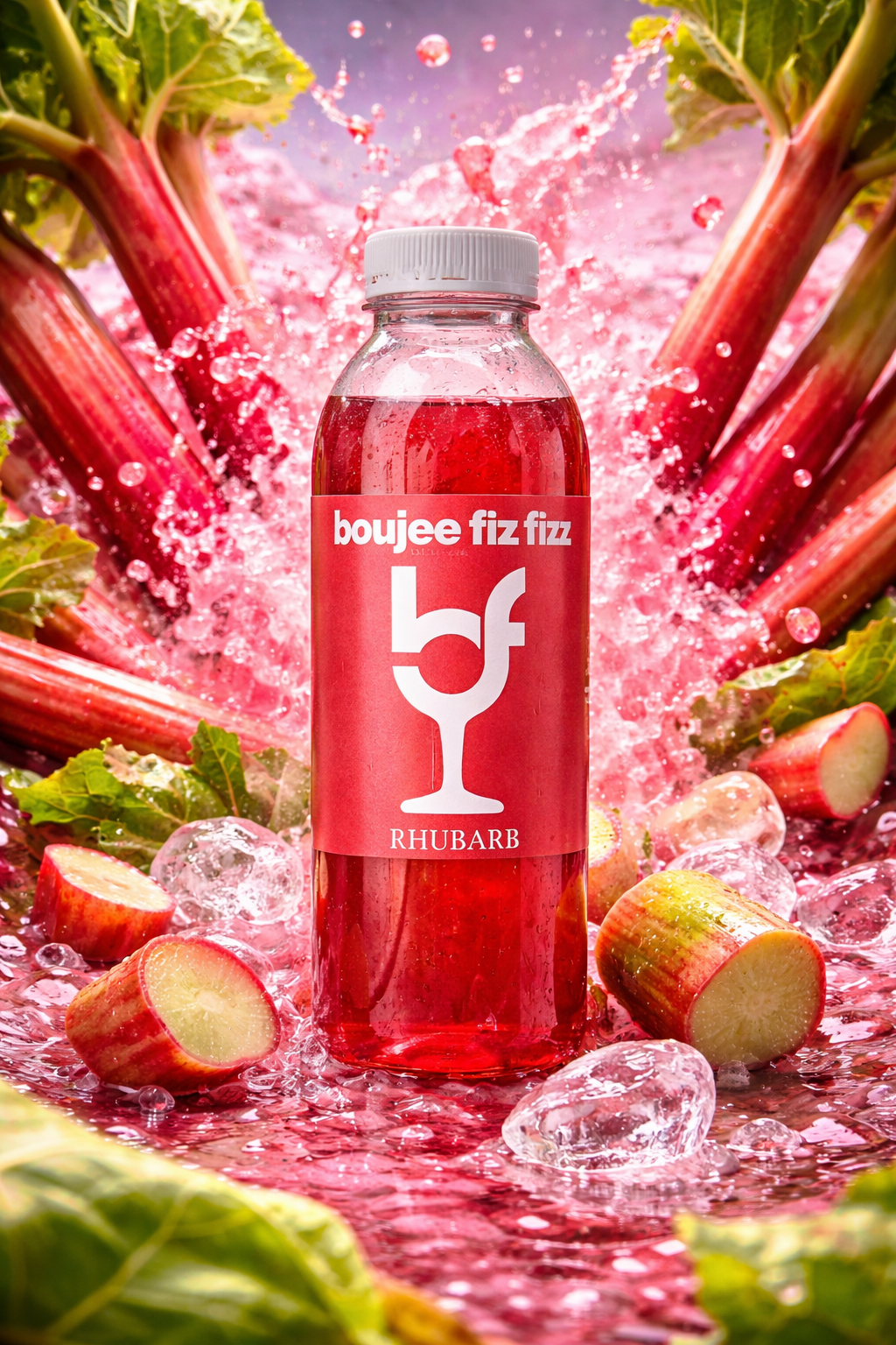 Rhubarb& Orange Puree Infused Fruit Syrup, Cocktails, Daiquiri, Smoothies, Cooking, Baking and Desserts, Milkshakes, Alcohol Free,500ml,Boujee Fizz Cocktail Syrup