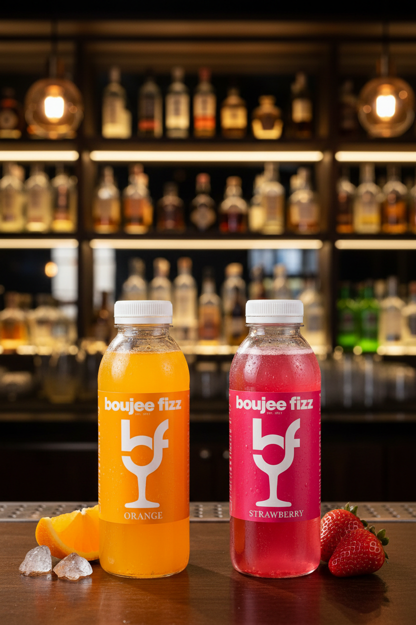 Boujee Fizz Case of 12 500ml Orange – Premium Citrus Mixer for Prosecco & Cocktails,Mocktails,Alcohol Free Mixer,Orange Fizz,