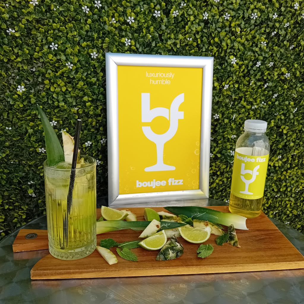 Strawberry & Pineapple coconut Puree Infused Fruit Syrup, Cocktails, Daiquiri, Smoothies, Cooking, Baking and Desserts, Milkshakes,Alcohol Free,500ml,Boujee Fizz