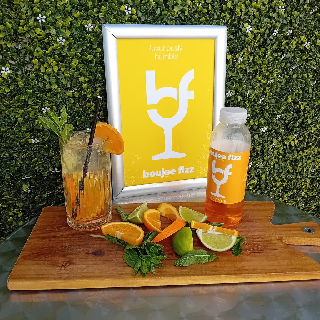 Strawberry  & Orange Puree Infused Fruit Syrup, Cocktails, Daiquiri, Smoothies, Cooking, Baking and Desserts, Milkshakes,Alcohol Free,500ml,Boujee Fizz