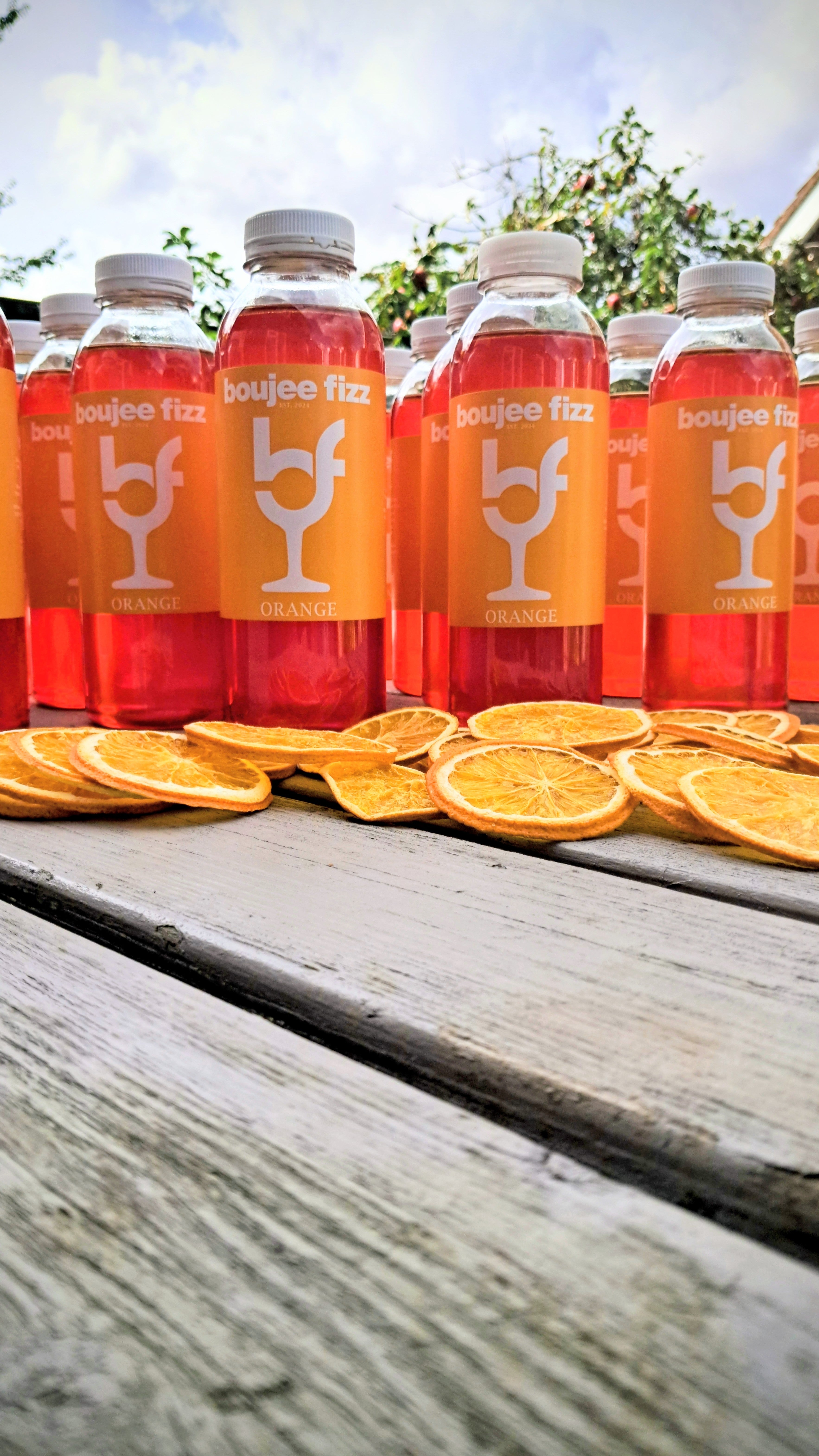 Boujee Fizz Orange Puree Infused Fruit Cocktail Flavoured Syrup, Premium Concentrated Beverage for Iced Teas, Milkshakes, Smoothies, 500ml, Natural, Vegetarian, Alcohol-Free